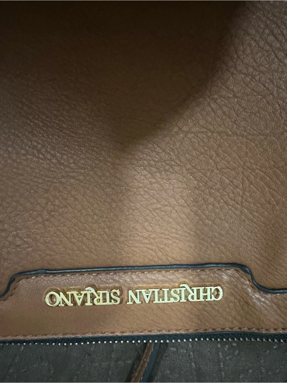 Chaps Brown Pebbled Leather Crossbody Bag